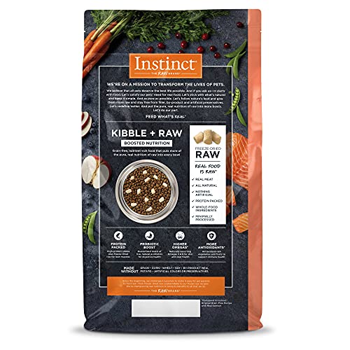 INSTINCT RAW BOOST, NATURAL DRY CAT FOOD WITH FREEZE DRIED PIECES, HIGH PROTEIN, GRAIN FREE RECIPE – REAL SALMON, 4.5 LB. BAG