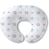 Little Grape Land Nursing Pillow, Breathable Nursing Pillows for Breastfeeding, Breast Feeding Pillows for Mom, Breastfeeding Pillows for Bottle Feeding, Tummy Time, Sitting Support, Blue Elephant