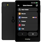 OneKey Pro Crypto Cold Wallet &ndash; Air-gapped, Offline Keys, 4&times; EAL6+ Secure Elements, 3.5" Touchscreen, Fingerprint Unlock, Bluetooth/USB-C, Supports 10,000+ Coins &amp; NFTs (Black)