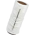 270 Feet of Waxed Polyester Sail Twine and Needle – Ideal for Rope Whipping, Canvas Work, Sail Making, or Other Crafting Applications (White)