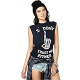 KCLOTH I Dont Trust Me Either Slogan Printed Casual Tee