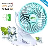 Baby Stroller Mini Battery Operated Clip Fan,Small Portable Fan Powered by Rechargeable Battery or USB Desk Personal Car Gym Workout Camping (green)