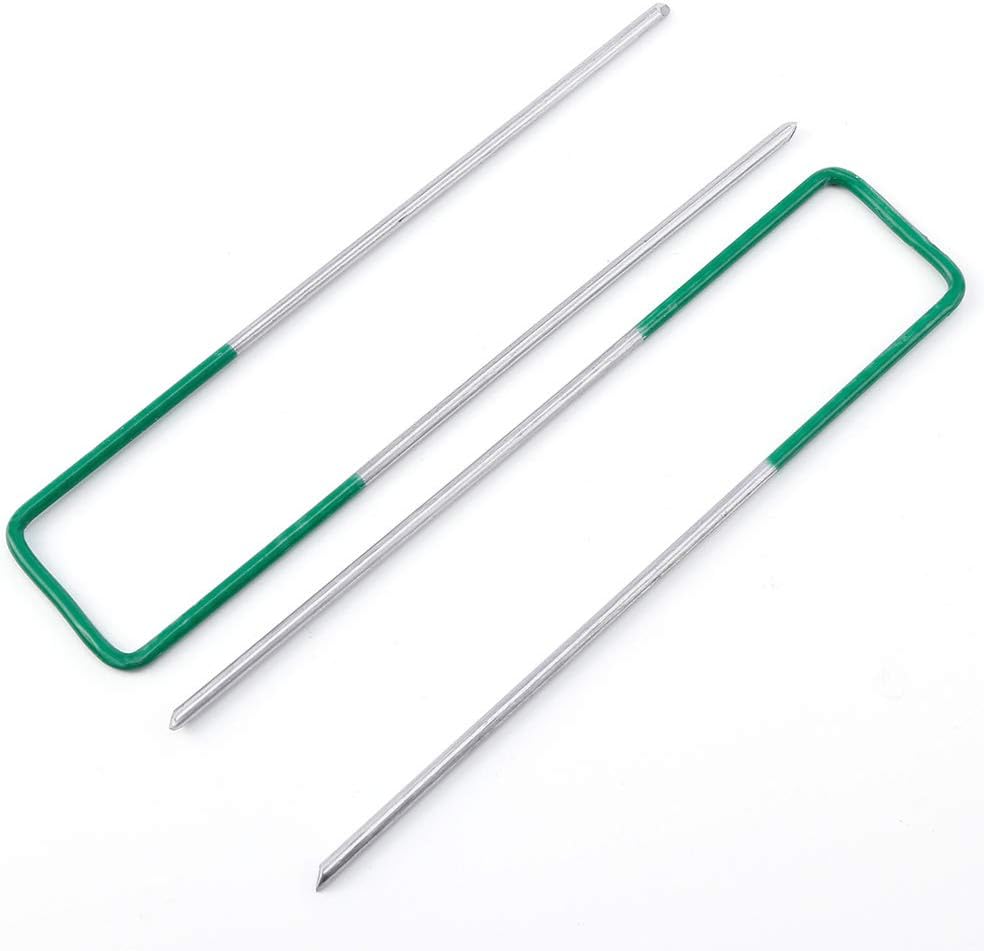 Artificial Grass Turf U Pins Galvanised Metal Pegs Staples Weed Garden Bevelled (U pins, 50, pegs), green - Image 4