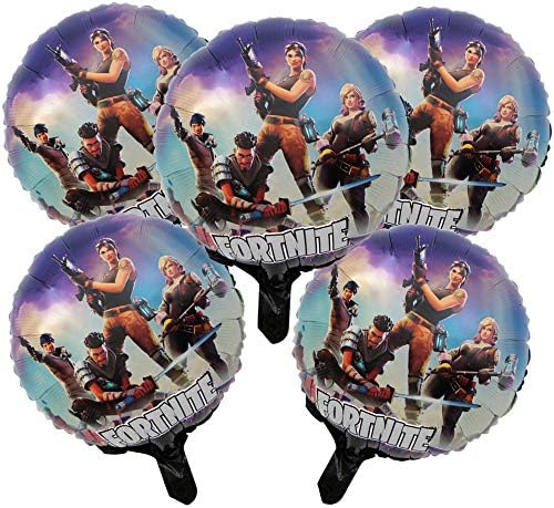 Fort-nite Party Supplies Balloons - Gaming Balloons Birthday Party Supplies Bundle 18 Inch Kids’ Gaming Decoration 5 Pack Double Sided Balloons