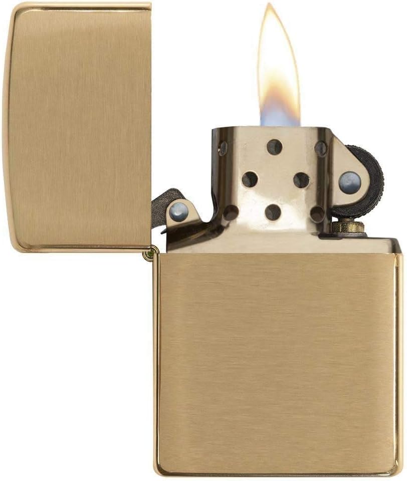 Zippo, Windproof Lighter, Brushed Brass Armour Heavy Wall, Base Model, Refillable, Reusable, Windproof Design, Gift Box - Image 4