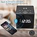 SVINZ Wireless Charging Dual Alarm Clock Radio with Bluetooth Speaker Compatible iPhone X, LED Display Dimmable Clock with USB Charger Port for Bedrooms, Loud Alarm for Heavy Sleepers, Snooze, Aux-in