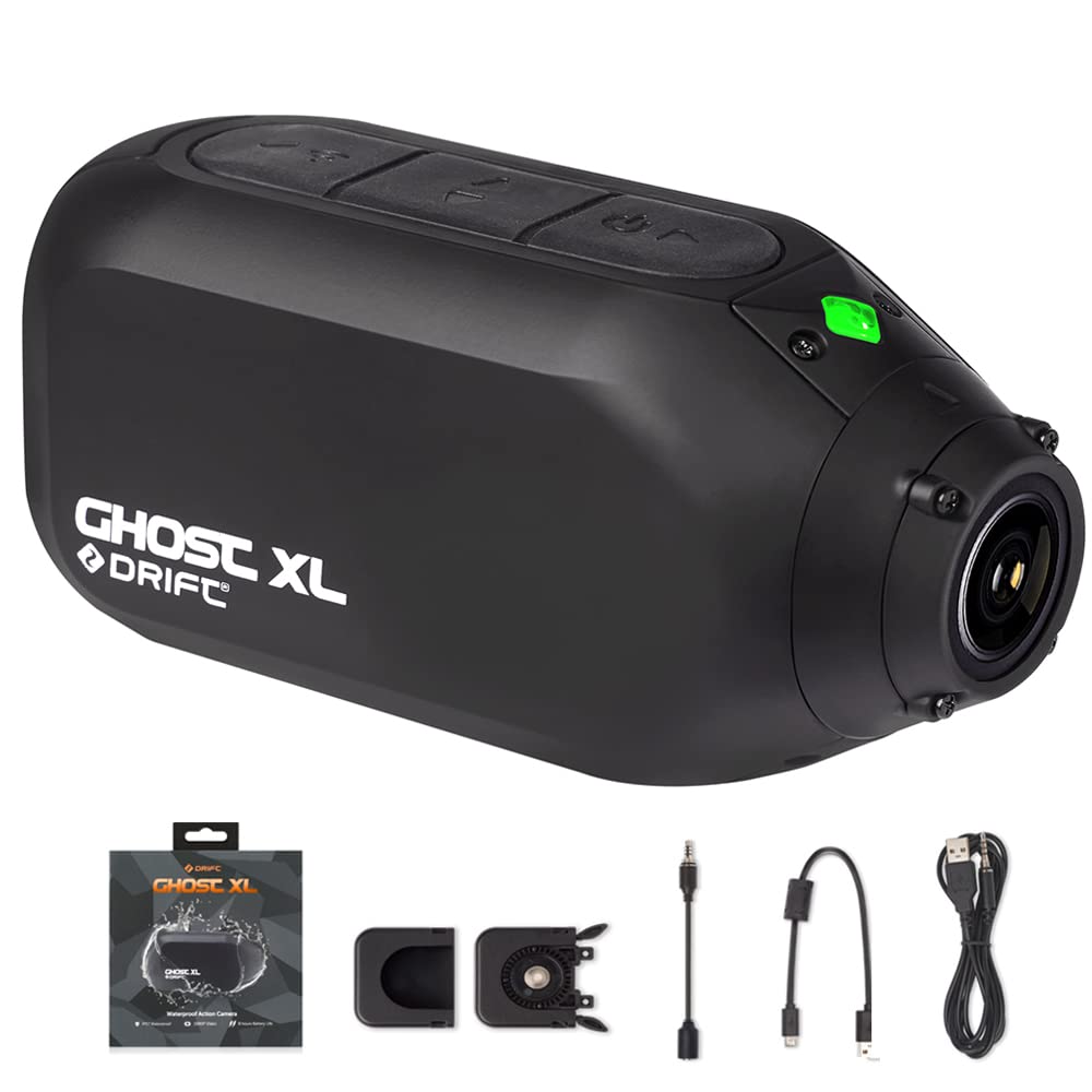 Drift Ghost XL Action Camera - Ideal for Action Vlogs: Longest Battery Life on the Market - 9 Hours- in HD 1080p, Waterproof, 330 Degree Rotating Lens
