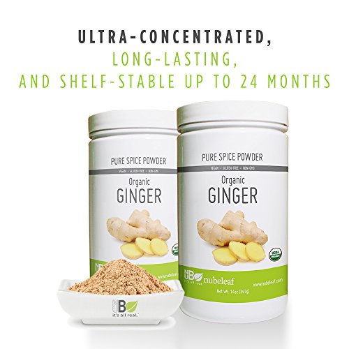 Nubeleaf Ginger Powder - Non-GMO, Gluten-Free, Organic, Vegan Source of Essential Vitamins & Minerals - Single-Ingredient Nutrient Rich Superfood for Cooking, Baking, Smoothies (14oz)