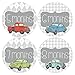 Gift Set of 12 Round Keepsake Photography Monthly Baby Stickers with Vintage Cars and Trucks MOSB184