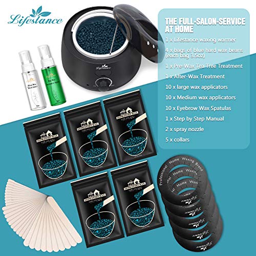 Waxing Kit, Digital Wax Warmer Hair Removal with 5 Packs of Wax Beads(17.64oz total), Lifestance Wax Machine with 43 Items,Wax Pots Professional for All Hair Types,Eyebrow,Facial,Body,Bikini,Brazilian - Thumbnail 2