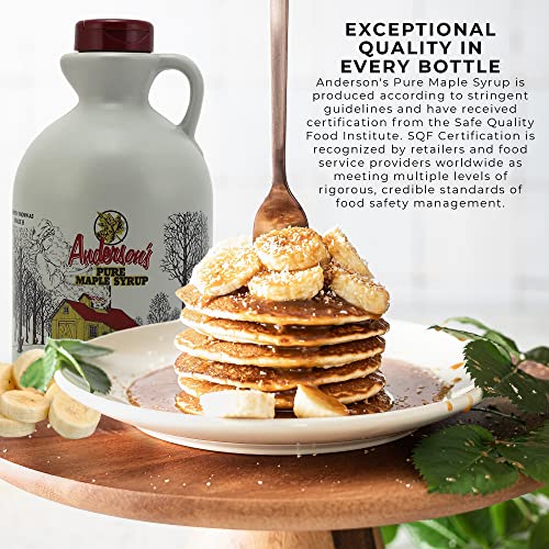 Anderson's Grade A Very Dark with Strong Flavor Pure Maple Syrup 32 oz. Plastic Jugs Natural