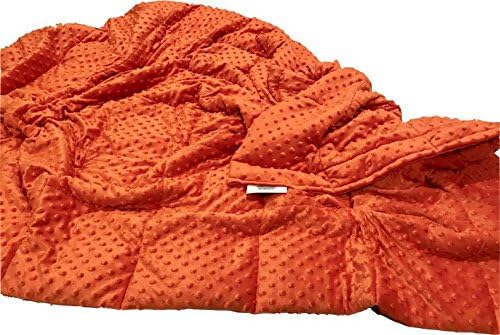 Ultra-Soft Orange Minky Weighted Sensory Blanket -8lb 36x48