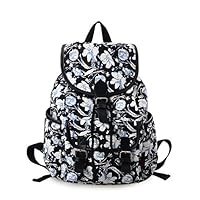 Douguyan Canvas Backpack Girl Casual Shoulder Bag Laptop School Backpack Floral 265