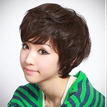 Amazon Com Middle Aged Women Girls Female Wig Short Straight