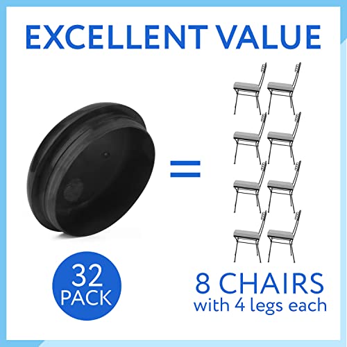 Impresa Replacement Wrought Iron Chair Leg Caps 32 Pack Chair Feet