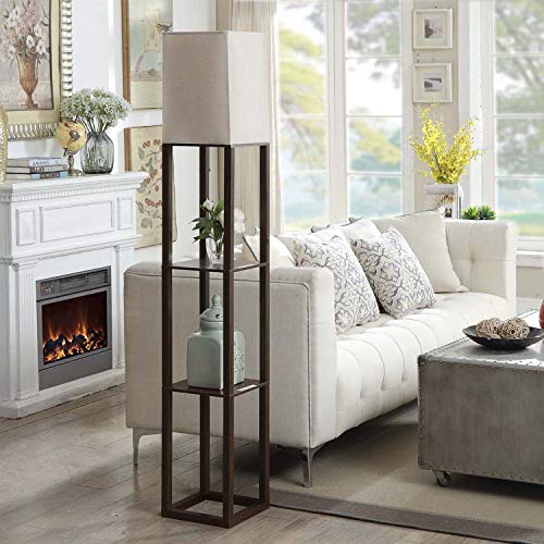 Shelf Floor Lamp with USB Charging Port Bookshelf Nightstand Floor
