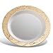 Majestic Plastic Plates/Party Plates | 10.25 Inch Dinner Plates | White with Gold Rim, 20 Pack | Elegant & Fancy Heavy Duty Party Supplies Plates for all Holidays & Occasions