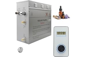 STEAM PLANET Superior Encore 9 kW Steam Shower Generator Kit with Vertical White Keypad & Aromatherapy Oils Set |Self-Drainin