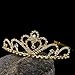 Gold Costume Princess Crown Cosplay Birthday Crowns with Comb Pin Crystal Bridal Wedding Tiara for Girls & Women