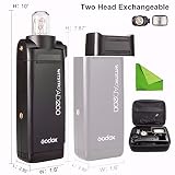 Godox AD200 200Ws 2.4G TTL Flash Strobe 1/8000 HSS Cordless Monolight with 2900mAh Lithimu Battery and Bare Bulb/Speedlite Fresnel Flash Head to Cover 500 Full Power Shots