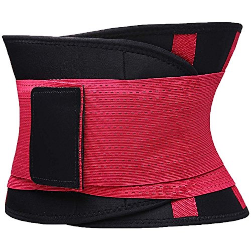 Gepoetry Waist Trainer Body Shaper Workout Waist Cincher Sport Waist Trimmer Belt Girdle Shaperwear for Men & Women (Medium, Rose red)