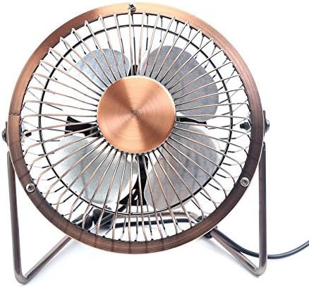 ZKC Portable 4" or 6" 360 Degree Rotating Mini USB Table Desktop 1 Speed Personal Fan (Metal Design, Quiet Operation; 3.9 feet USB Cable, High Compatibility)