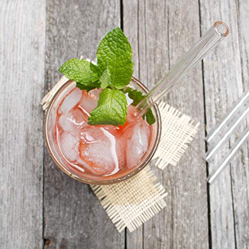 bremermann 6er Set Glas-Trinkhalme, Cocktail-Set, Verschiedene Längen, wiederverwendbar, transparent oder bunt… – Bild 4