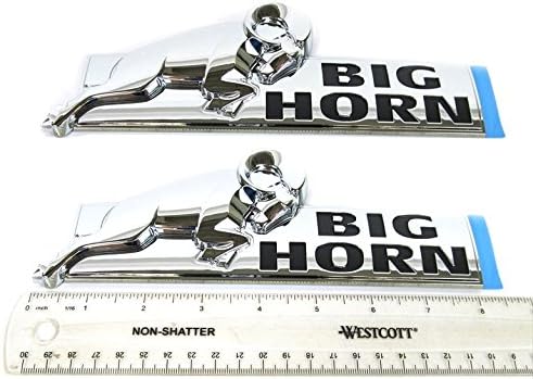 Qukparts 2pcs OEM BIG HORN Emblem BIGHORN Badge Ram 1500 2500 3500 Mopar Chrome