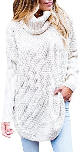 MY4168 Tutorutor Women's Oversize Turtleneck Batwing Loose Knit Pullover Sweater Knitwear