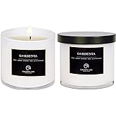 Chloefu LAN Gardenia Scented Candles - Highly Scented, 7.1oz|45 Hour Long Burning, Gifts for Women, 100% Natural Soy, Home Decor, White Glass Jar With Gift Box 2 Pack