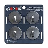 Three By Three Seattle Spot-On Mini Magnet Hooks, Stainless Steel, 4 Pack (24259)