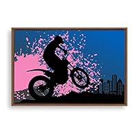 Framed Canvas Wall Art Motorcycle Canvas Prints Home Artwork Decoration for Living Room,Bedroom - 16x24 inches