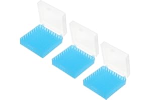 PATIKIL 100 Well Centrifuge Tube Freezer Storage Box, 3 Pcs Polypropylene Lockable Tube Rack for 1.5/1.8/2ML Tubes Vials Samp