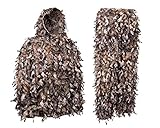 North Mountain Gear Camo Ghillie Suit 3D Leaf Zippers Pockets Woodland Brown