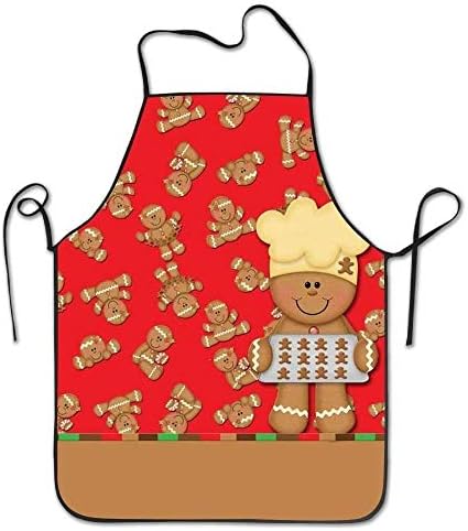 mfsore GAMSJM Personalized Kitchen Aprons Gingerbread Christmas Overhand Dacron Unisex Adult Teen Kids Durable Cooking Baking Kitchen Restaurant Chef Apron Pinafore with Neck Strap One Size