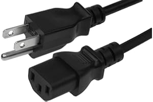 10 Feet (3 Meters) 18AWG 3 Prong Monitor (Universal Power Cord) Computer Power Cord 10ft (3M) 3 conductor (IEC320 C13 to NEMA