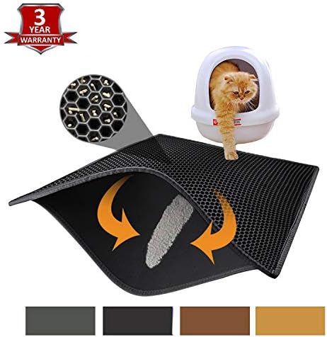 Pieviev Cat Litter Mat Litter Boxes Trapper Mat of Jumbo Size 29" X 23", Honeycomb Double-Layer Waterproof Urine Proof Material, Easy Clean Washable and Floor Carpet Protection