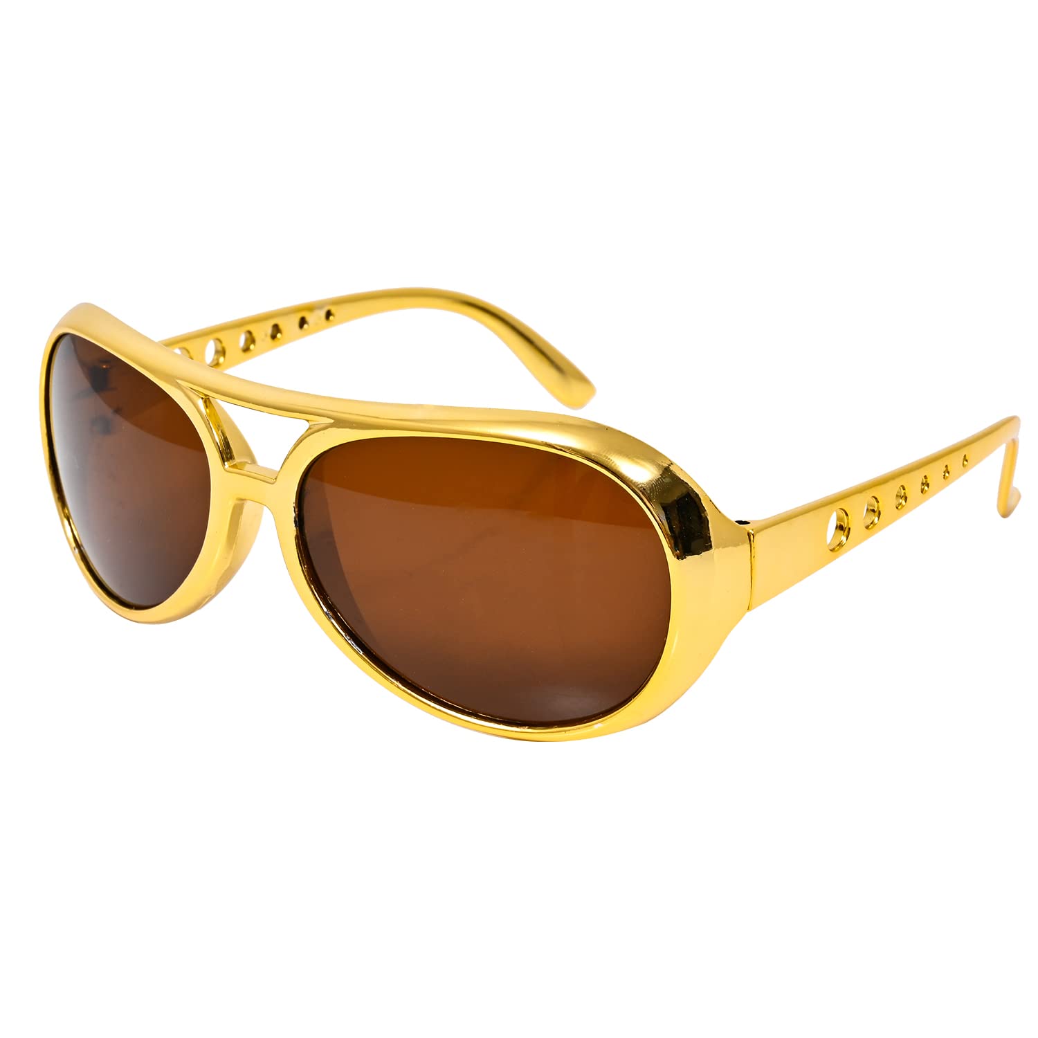 AOVNA Gold Rockstar Style Glasses 50s Fancy Dress Rockstar Glasses