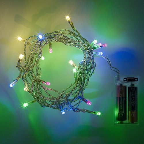 Battery Operated Fairy Lights, 20 Multi Coloured LEDs, Static by Lights4fun
