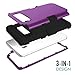 Samsung Galaxy S8 Plus Case, VPR 3 in 1 Hybrid Cover Hard PC Soft Silicone Rubber Heavy Duty Shock Absorbing Protective Defender Case for Samsung Galaxy S8 + Plus (2017) 6.2 inch (Dark Purple+Black)