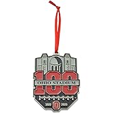Ohio State Buckeyes 100th Year Stadium Anniversary Metal Christmas Ornament