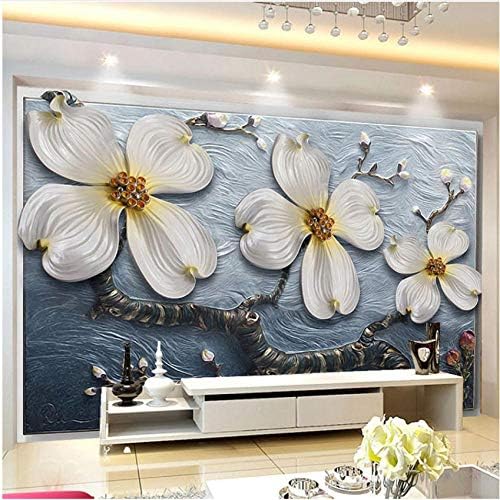 壁飾り壁画 壁紙 立体レリーフの花のフレスコ壁画壁画 壁の装飾フレスコ画 250x175cm