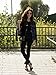 SweatyRocks Women's Casual High Waist Leggings Ruffle Hem Stretchy Work Pants Black L