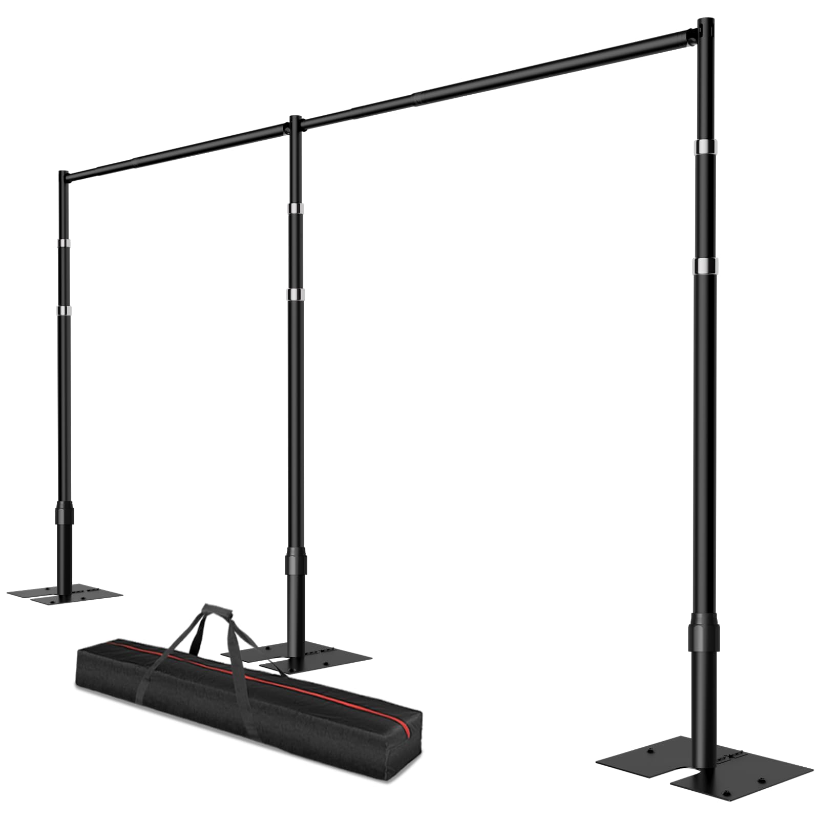 Photo 1 of ***PARTS ONLY***Qoolfoto  And Drape Backdrop Stand, 12x20ft Heavy Duty Adjustable Background Frame with Metal Base, Back Drop Holder for Parties Photography Wedding Photoshoot Decoration - Black