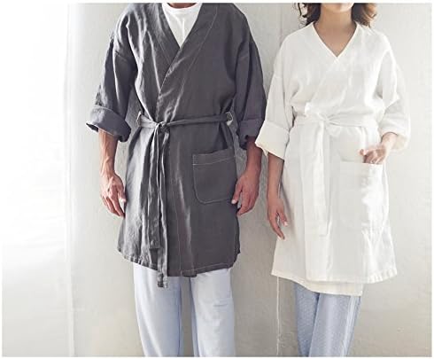Linen BathRobe - One Size Fits All- Washed Linen - Linen Robe
