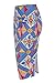 Ermonn Women African Print Knee Length Skirt Slim Fit Midi Pencil Skirt Blue