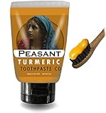 Peasant All Natural Turmeric Toothpaste with Peppermint Essential Oil for Teeth Whitening