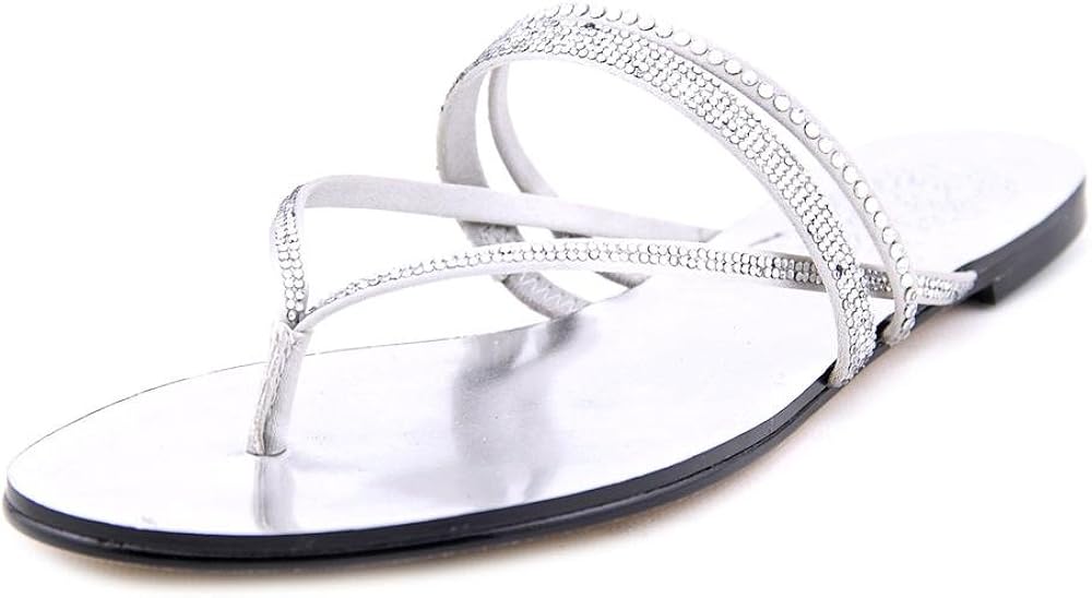 Amazon.com | Vince Camuto Evora Women US 5.5 Silver Thong Sandal | Flip-Flops