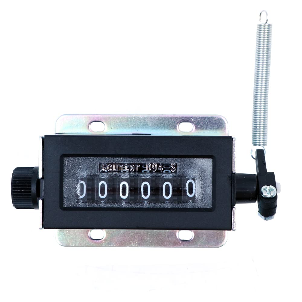 Tiardey Mechanical Counter,6 Digit Mechanical Resettable Manual Hand Pull Stroke Tally Counter for Press and Printing Press