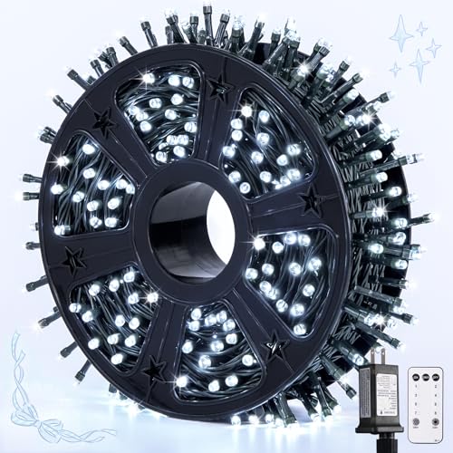 JMEXSUSS 500 LED White Christmas Lights